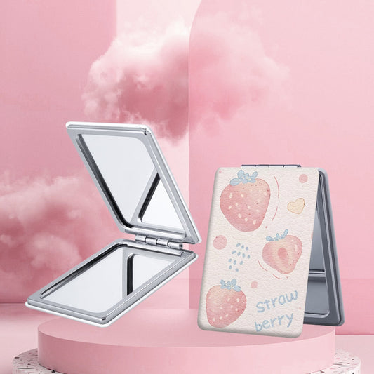 Mirroray - Strawberry Pattern Desktop Foldable Makeup Mirror