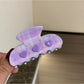 Top view of Beau Fresh Plaid Acetate Hair Clip showing rectangular shape and pattern