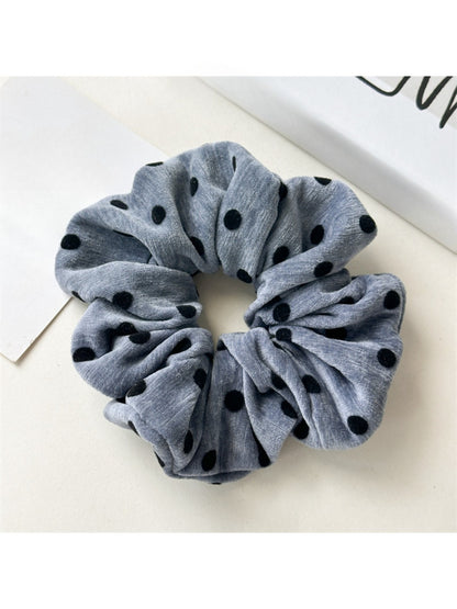 Gifty - Velvet Polka Dot Large Hair Scrunchie