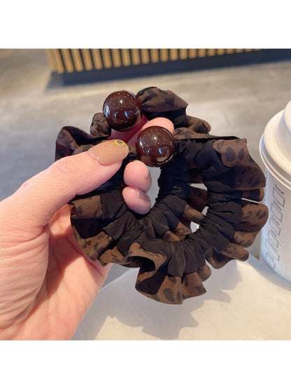 Gifty - Leopard Print Edging Hair Scrunchie