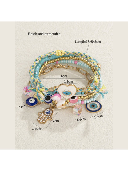 Lovra bracelet worn on wrist showcasing its vintage style and colorful beads
