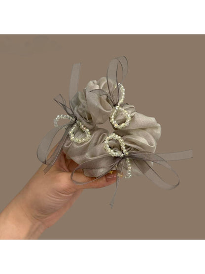 Gifty - Polyester Mesh Bow Circle Detail Scrunchie