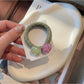 Gifty - Smiley Face Woven Elastic Textured Hair Tie