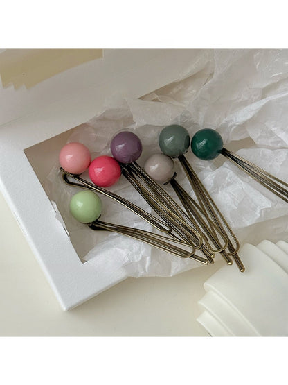 Beau - Decorative Round Ball Side Bangs Hair Clip