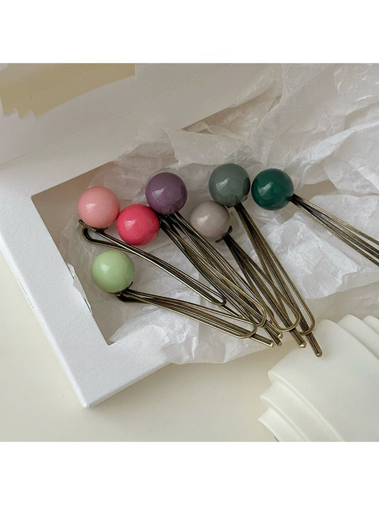 Beau - Decorative Round Ball Side Bangs Hair Clip