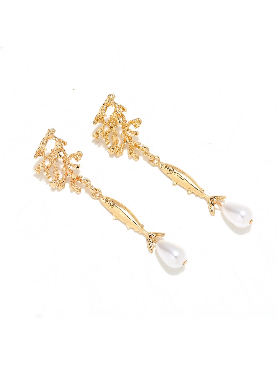 Earedge - Ocean-Inspired Fish Teardrop Drop Earrings