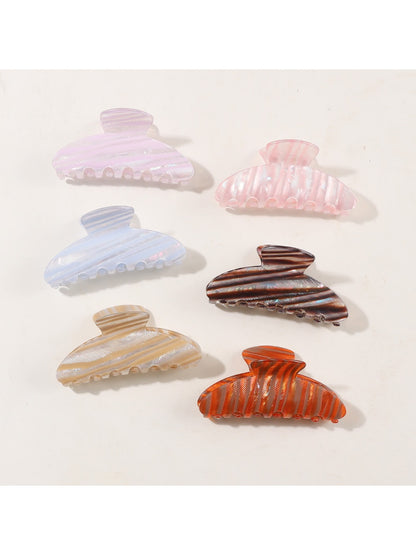 Beau - Striped Half Round Hair Claw Clip