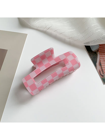 Beau - Checkerboard Macaron Openwork Hair Claw Clip
