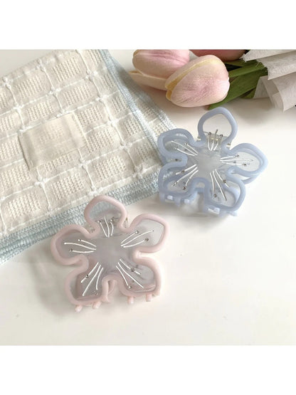 Beau - Iridescent Transparent Flower-Shaped Hair Clip