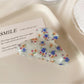 Beau half moon hair claw clip open showing spring mechanism