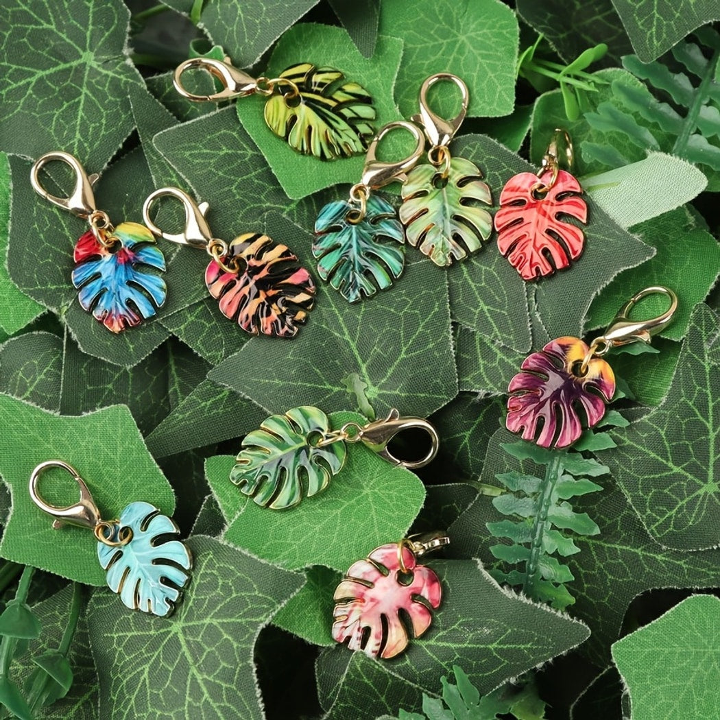 Keypus - Gradient Leaf Design Keychain Set