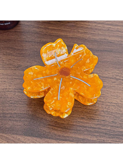 Beau - Large Acetate Flower Hair Clip High Ponytail