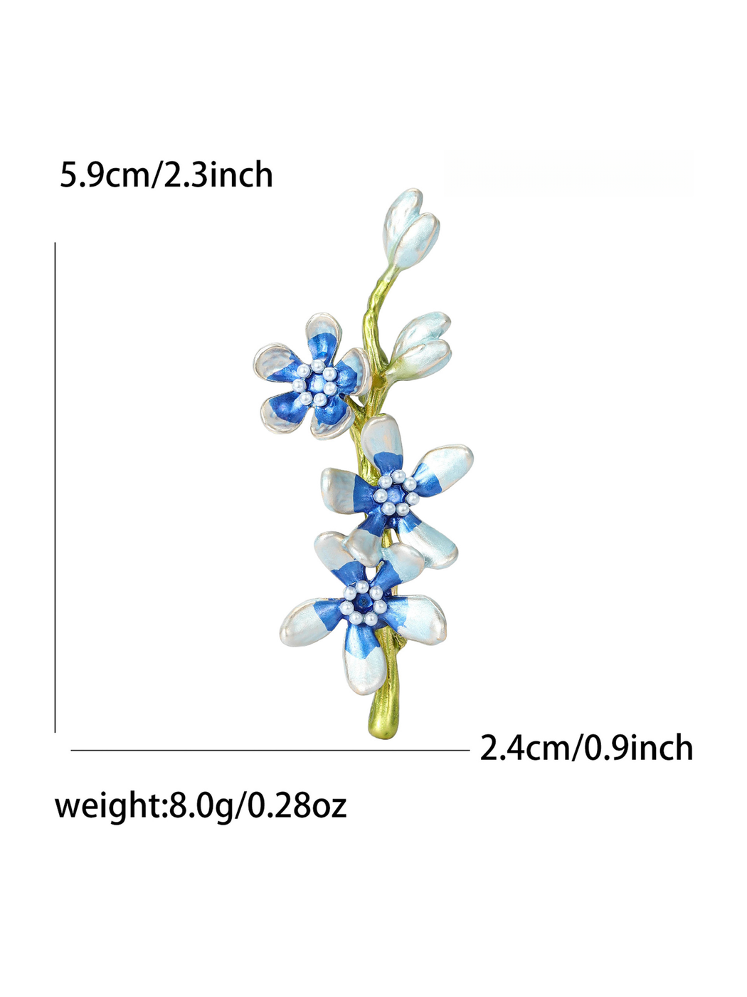 Brovia - Elegant Floral Oil Drop Alloy Brooch
