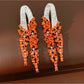 Earedge - Geometric Rhinestone Tassel Dangle Stud Earrings