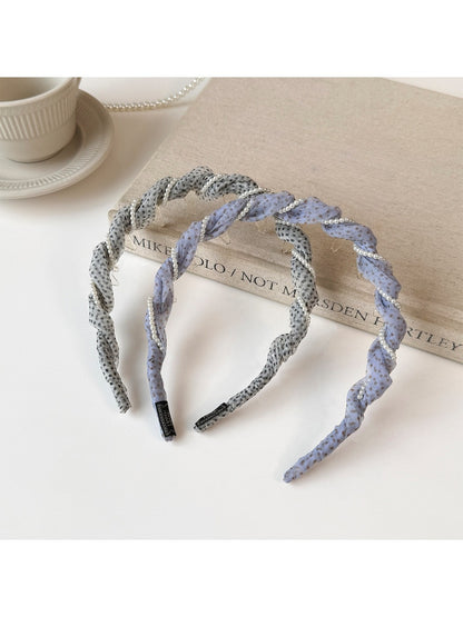 Gifty - Polka Dot Mesh Wrapped Geometric Headband