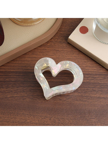 Beau - Iridescent Heart Shaped Claw Clip