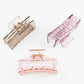 Beau - Clear Solid Color Openwork Square Claw Clip