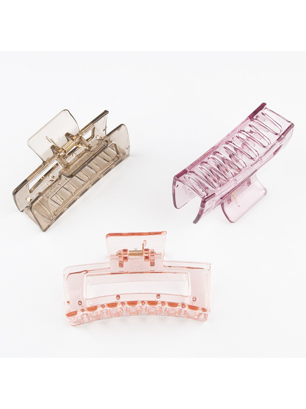Beau - Clear Solid Color Openwork Square Claw Clip