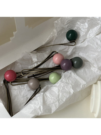Beau - Decorative Round Ball Side Bangs Hair Clip