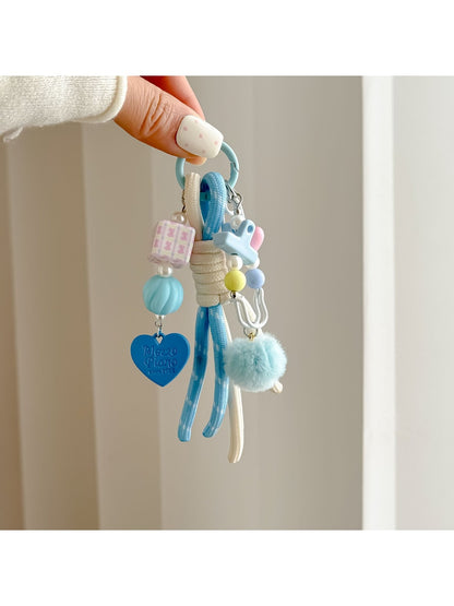 Keypus - Sweet Heart Tassel Beaded Key Ring Keychain