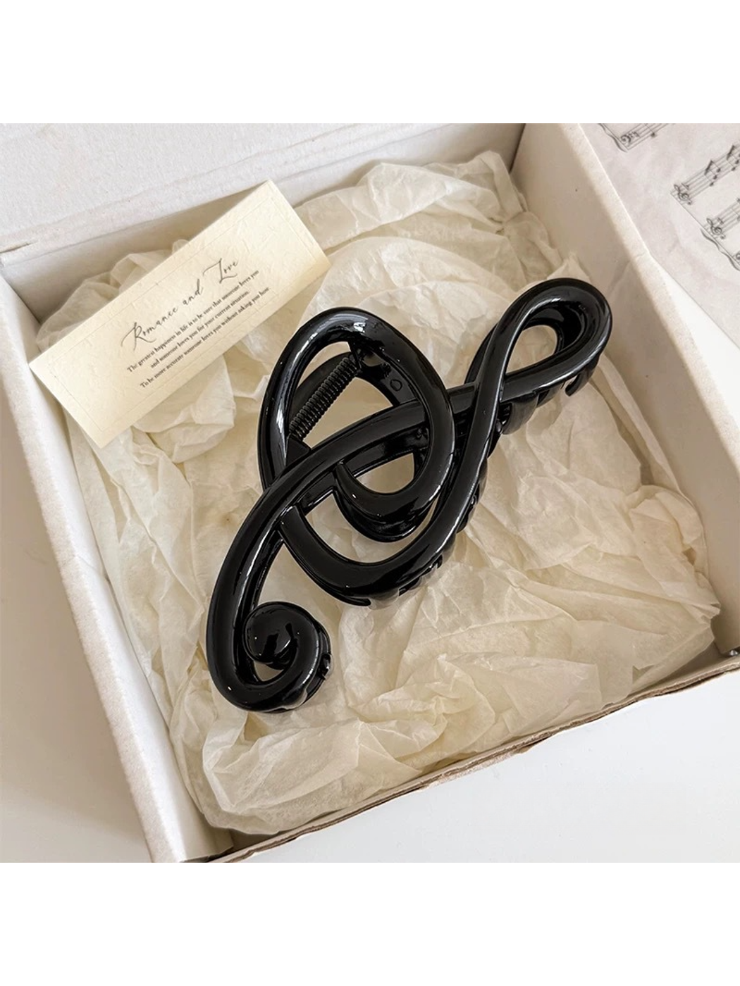 Beau - Glossy Music Note Design Claw Clip