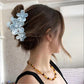 Beau - Marbled Flower Plastic Floral Hair Claw Clip