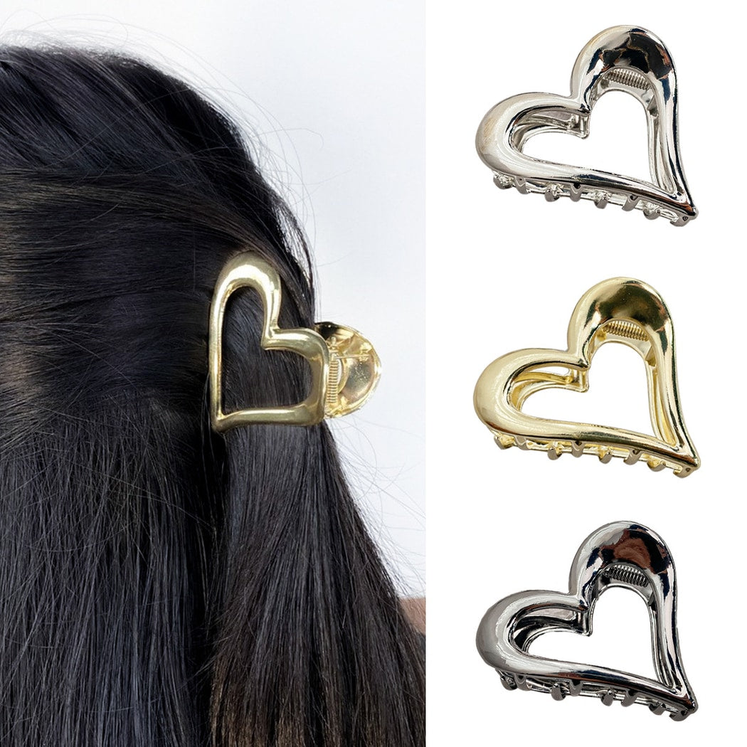 Beau - Minimal Heart Outline Claw Clip