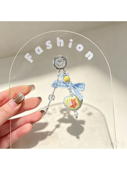 Keypus - Cartoon Bow Beaded Phone Charm Keychain