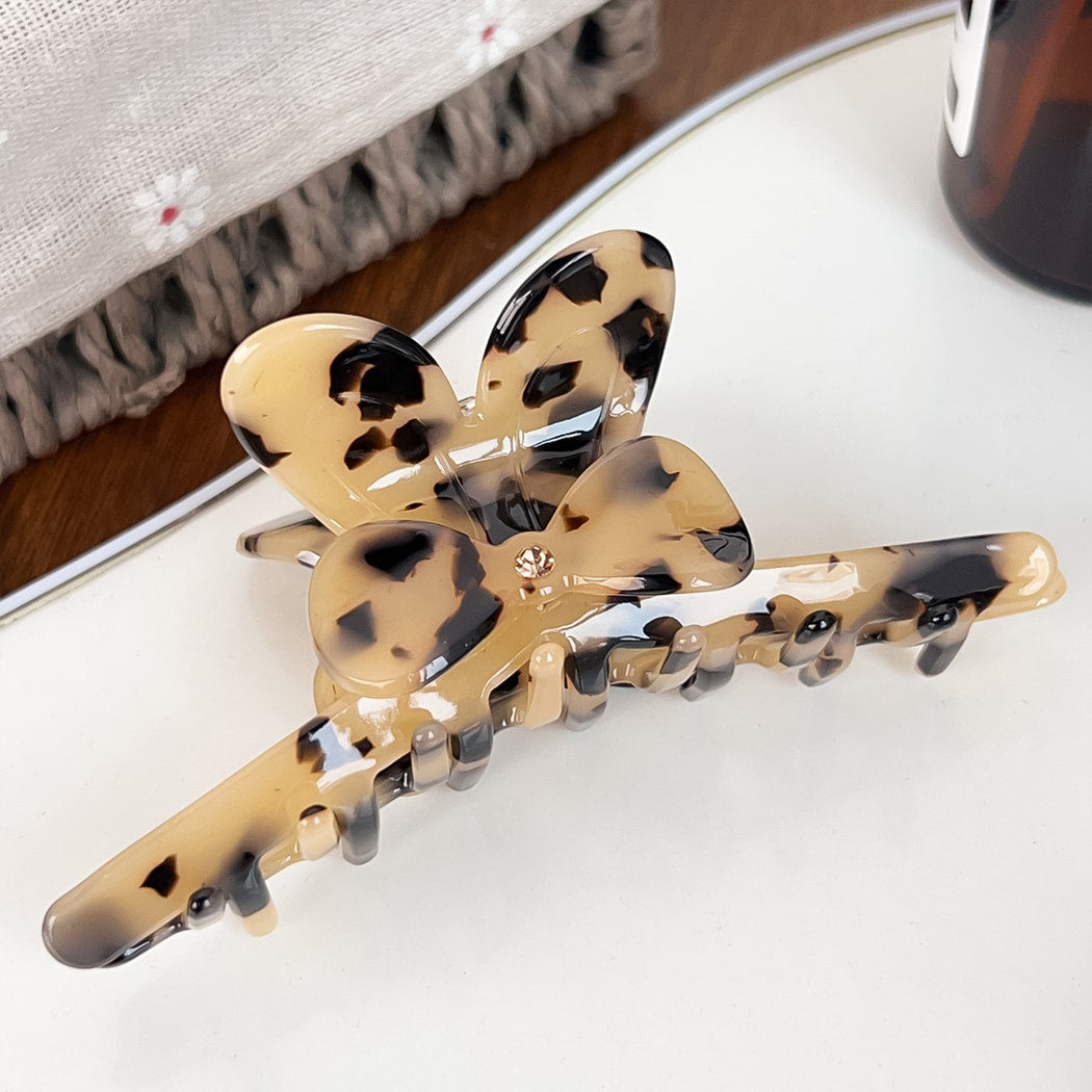 Beau - Acetate Board Bow Detail Decorative Claw Clip