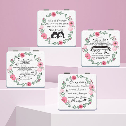 Mirroray - Floral Wreath Foldable Compact Makeup Mirror