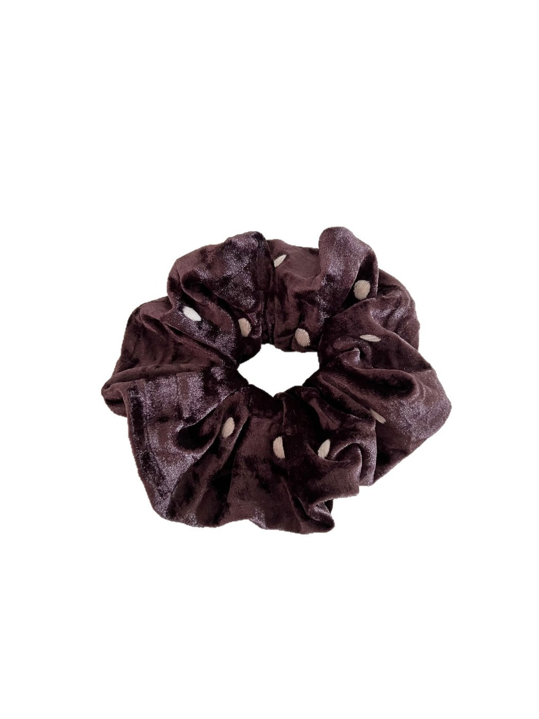 Gifty - Simple Velvet Polka Dot Scrunchie