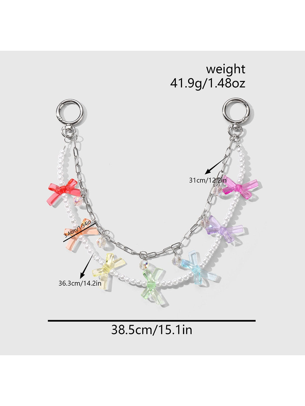 Keypus - Y2K Star Heart Bow Chain Bag Charm Keychain