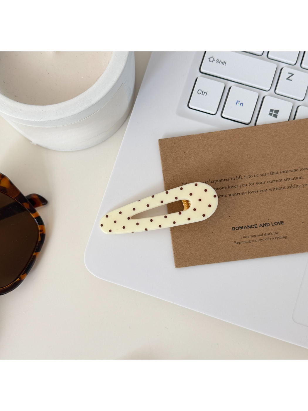 Beau - Polka Dot Geometric Duckbill Hair Clip