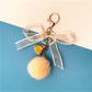 Keypus - Lace Bow Pompom Bag Charm Keychain