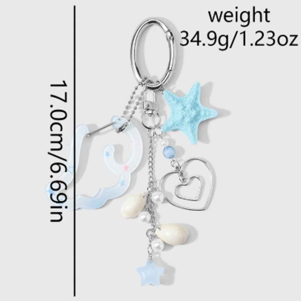 Keypus - Cute Blue Starfish Design Keychain
