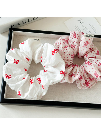 Gifty - Red Bow Hair Scrunchie