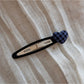 Beau - Plaid Fabric Heart Side Hair Clip