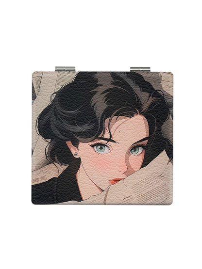 Mirroray - Cute Girl Print Folding Makeup Mirror