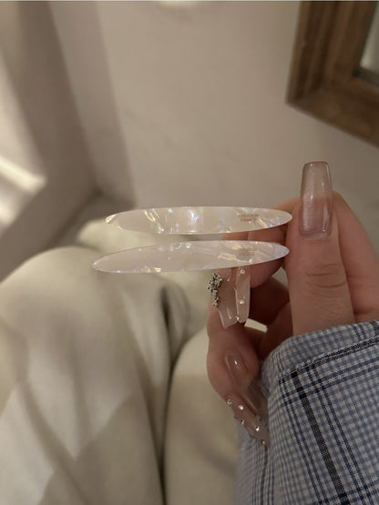 Beau - Elegant Solid Color Oval Shape Hair Clip