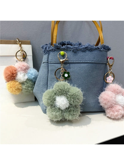Keypus - Colorful Plush Flower Bag Charm Keychain