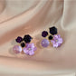 Earedge - Elegant Purple Flower Stud Earrings