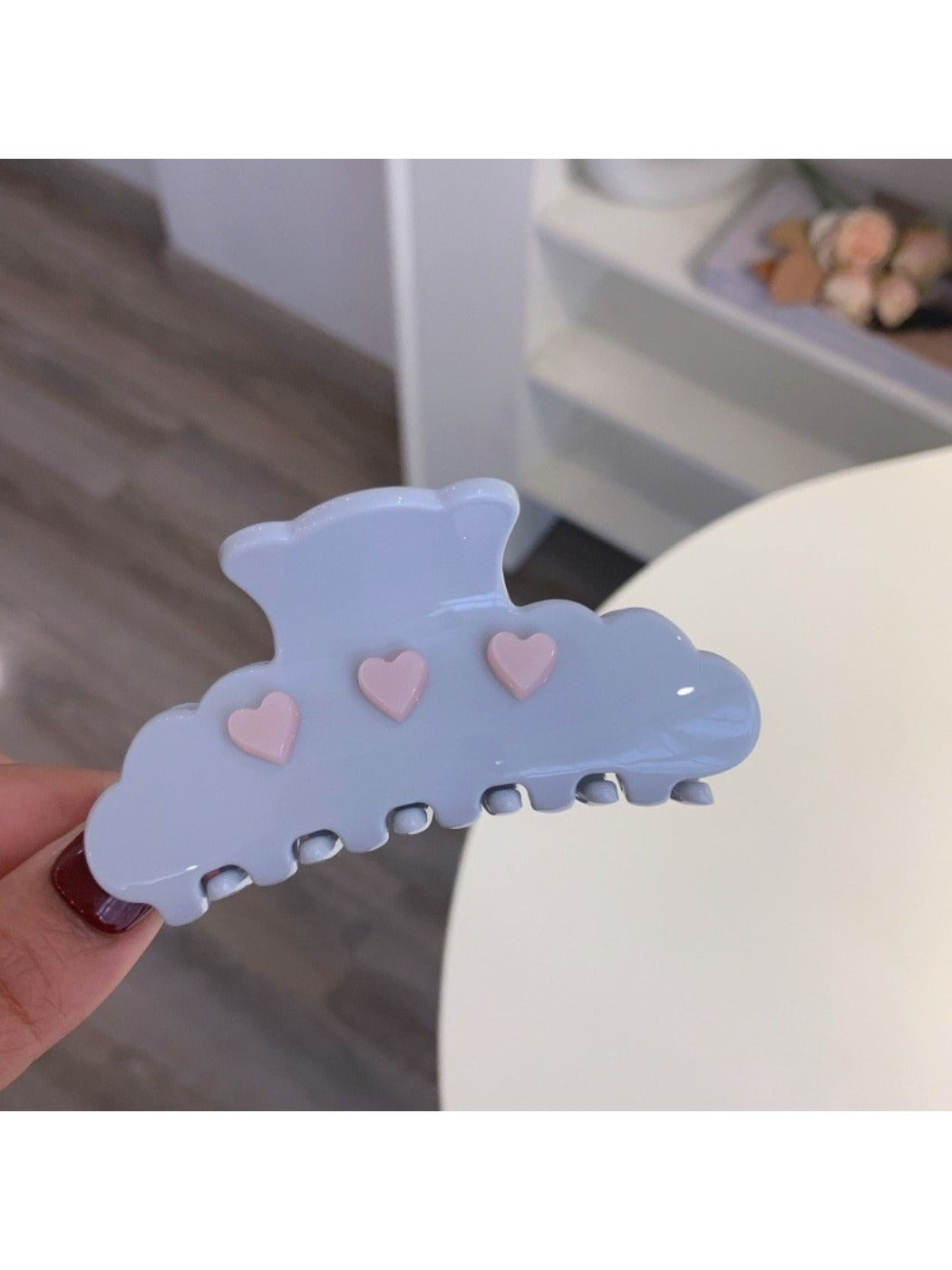 Beau Pretty Heart Patterned Hair Clip shown with matching accessories on a flat surface