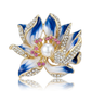 Brovia - Enamel Lotus Flower Alloy Brooch Pendant