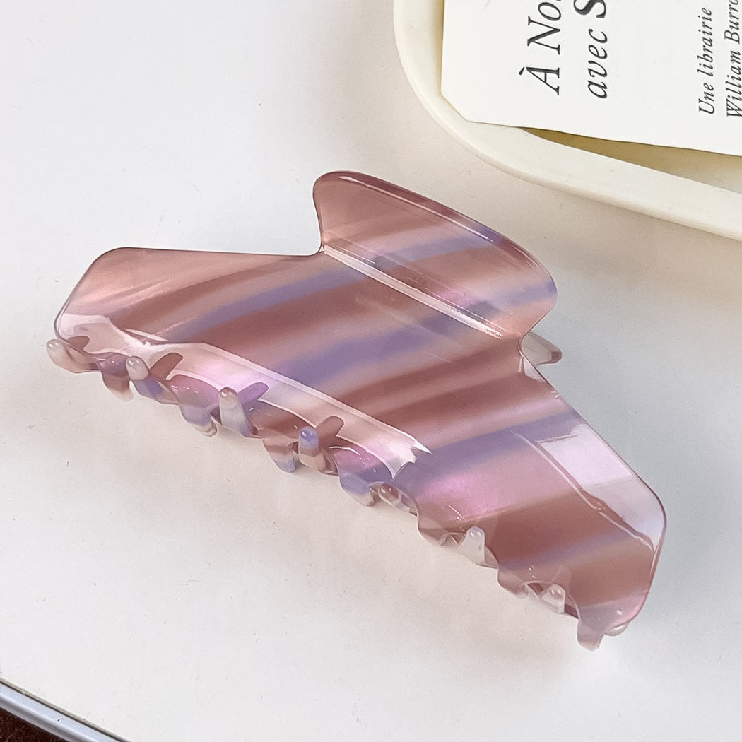 Beau - Patterned PVC Marbled Finish Claw Hair Clip