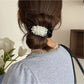 Beau - Beaded Bow Accent Plastic Claw Clip