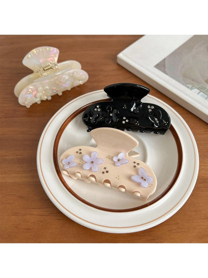 Beau - Cute Floral Print Hair Claw Clip