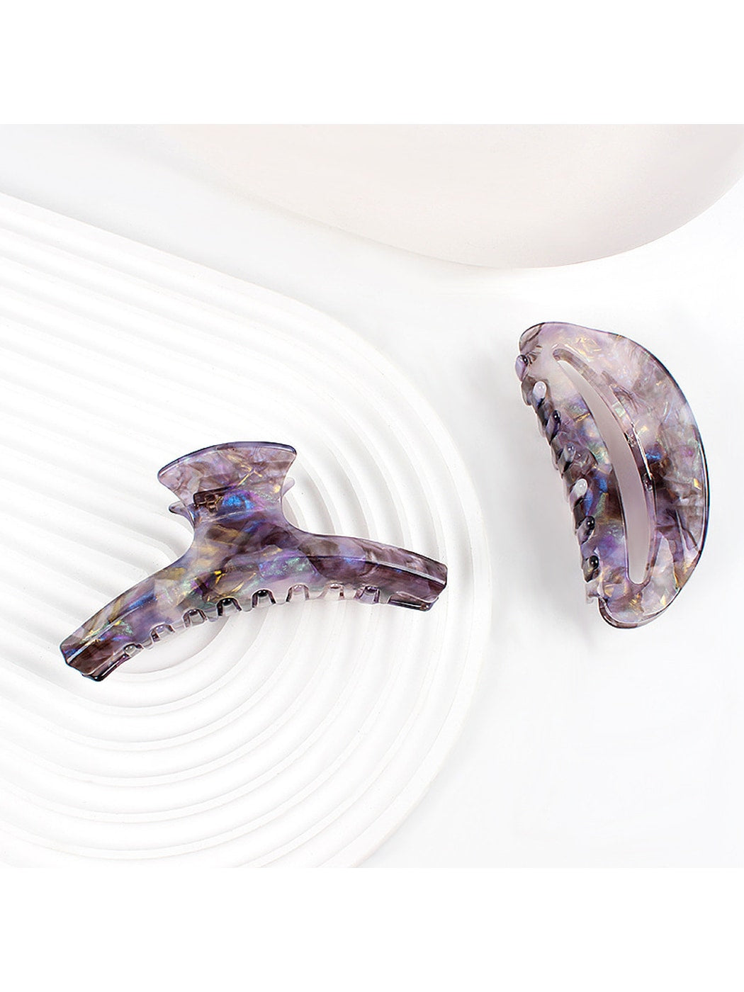 Beau - Geometric Acetate Fiber Alloy Hair Claw Clip