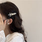Beau - Floral Heart Accent Acrylic Alloy Hair Clip