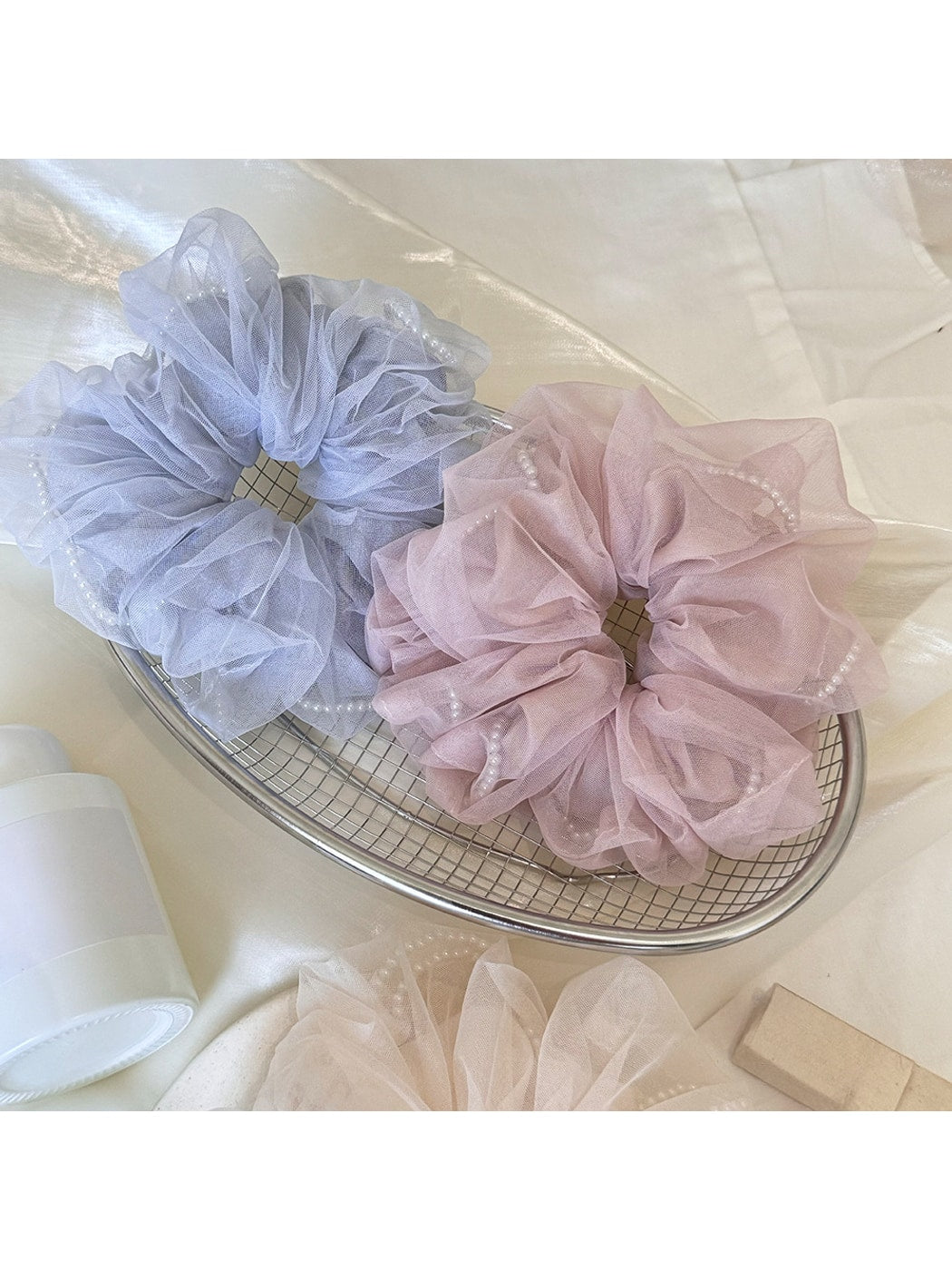 Gifty - Double Layer Mesh Ruffle Hair Tie Scrunchie