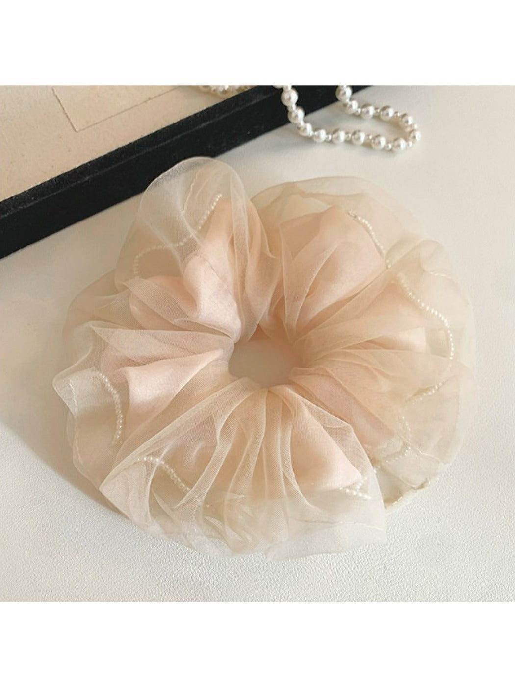 Gifty - Soft Light Pink Tulle Scrunchie